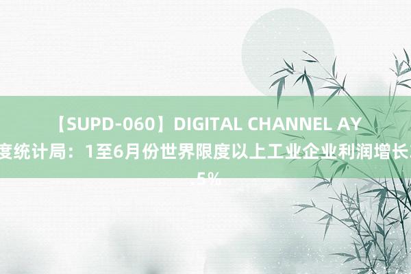 【SUPD-060】DIGITAL CHANNEL AYA 国度统计局：1至6月份世界限度以上工业企业利润增长3.5%