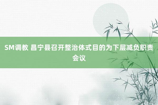 SM调教 昌宁县召开整治体式目的为下层减负职责会议